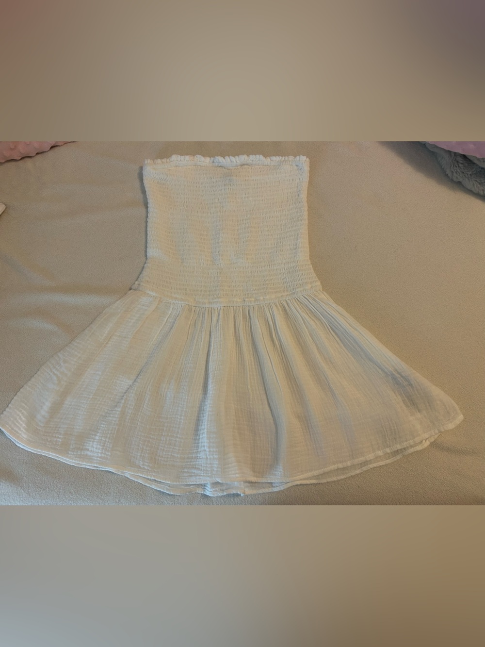 Hollister White Smocked Waist Dress